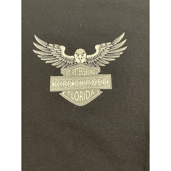 Vintage Biff Burger St Petersburg FL Graphic T-Shirt 2XL XXL Motorcycle - Picture 8 of 16